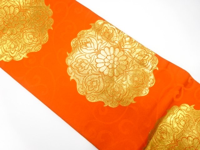 JAPANESE KIMONO / HANA-MON WEAVING MARU OBI